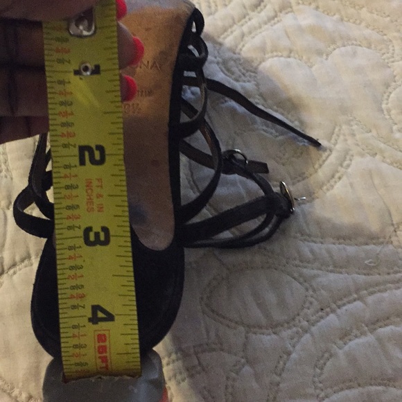 Black suede dressy straps sandals - Picture 3 of 6